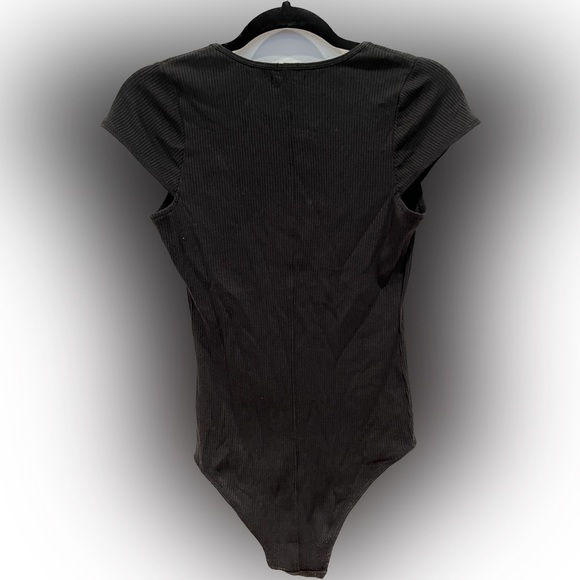 Black Ribbed Bodysuit - Picture 2 of 3